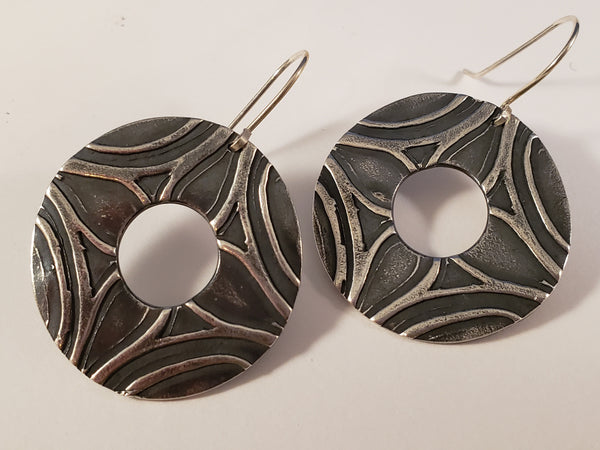 Textured Silver Earrings